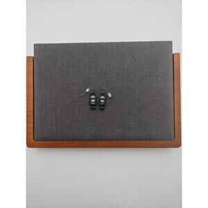 Robot Dangle Drop Hook Earrings Black Enamel BeeBoop Futuristic Kidcore Novelty